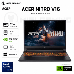 LAPTOP ACER NITRO V16 ANV16-72-933F CORE 9 270H 32GB DDR5 1TB M.2 16