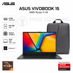 LAPTOP ASUS VIVOBOOK 15 RYZEN 5 40 8GB DDR5 512GB M.2 15.6