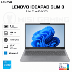 LAPTOP LENOVO IDEAPAD SLIM 3 15IAN8 CORE I3 N305 8GB LPDDR5 128GB UFS 15.6