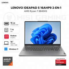 LAPTOP LENOVO IDEAPAD 5 2-EN1 16AHP9 RYZEN 7 8845HS 16GB LPDDR5X 1TB M.2 16
