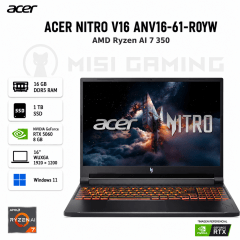 LAPTOP ACER NITRO V16 ANV16-61-R0YW RYZEN AI 7 350 16GB DDR5 1TB M.2 16