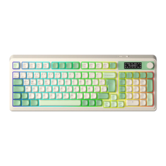 TECLADO DE MEMBRANA AULA S99PRO RGB DONGLE BLUETOOTH 95% GREEN LIGHT CREAM