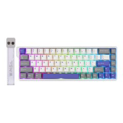 TECLADO MAGNETICO AULA WIN68HE MAX RGB CABLEADO 65% INGLES (SW-MAGNETIC) GREY/WHITE/PURPLE