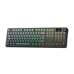 TECLADO MECANICO AULA F108 PRO RGB DONGLE BLUETOOTH 100% ESP (SW-RAIN DROP) BLACK DEGRADED