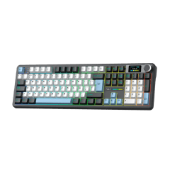TECLADO MECANICO AULA F108 PRO RGB DONGLE BLUETOOTH 100% ESP (SW-REAPER) BLACK/WHITE/BLUE