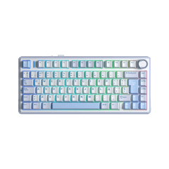 TECLADO MECANICO AULA F75 RGB DONGLE BLUETOOTH 75% ESP (SW-REAPER) WHITE/CYAN