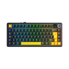 TECLADO MECANICO AULA F75MAX RGB DONGLE BLUETOOTH 75% ESP (SW-STAR VECTOR) BLACK/YELLOW