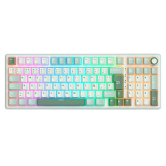 TECLADO MECANICO ROYAL KLUDGE RK-R98PRO RGB CABLEADO 98% ESP (SW-CREAMY) SKY CYAN