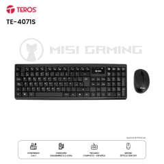 KIT 2 EN 1 TEROS TE-4071S DONGLE TECLADO + MOUSE BLACK