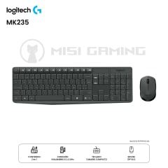 KIT LOGITECH 2 EN 1 MK235 TECLADO + MOUSE INALAMBRICO BLACK
