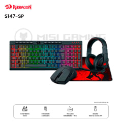 KIT REDRAGON 4 EN 1 S147-SP TECLADO K515 + MOUSE M724 + AUDIFONO H211 + MOUSEPAD P016