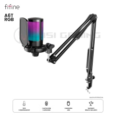 MICROFONO CON SOPORTE DE BRAZO FIFINE A6T RGB BLACK