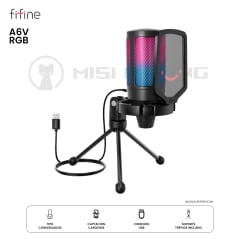 MICROFONO FIFINE A6V RGB C/TRIPODE BLACK