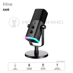 MICROFONO FIFINE AM8 RGB XLR DINAMICO BLACK