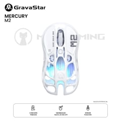 MOUSE GRAVASTAR MERCURY M2 DONGLE BLUETOOTH 26K DPI OPALINE WHITE