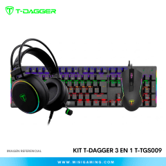 KIT 3 EN 1 T-DAGGER T-TGS009 NAXOS SW RED + SONA + MOUSE 10K DPI BLACK