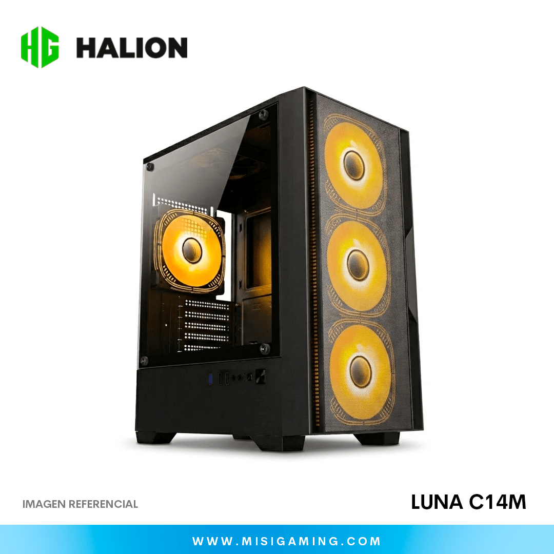 CASE CON FUENTE DATAONE LUNA C14M 550W ARGB 4F MATX BLACK