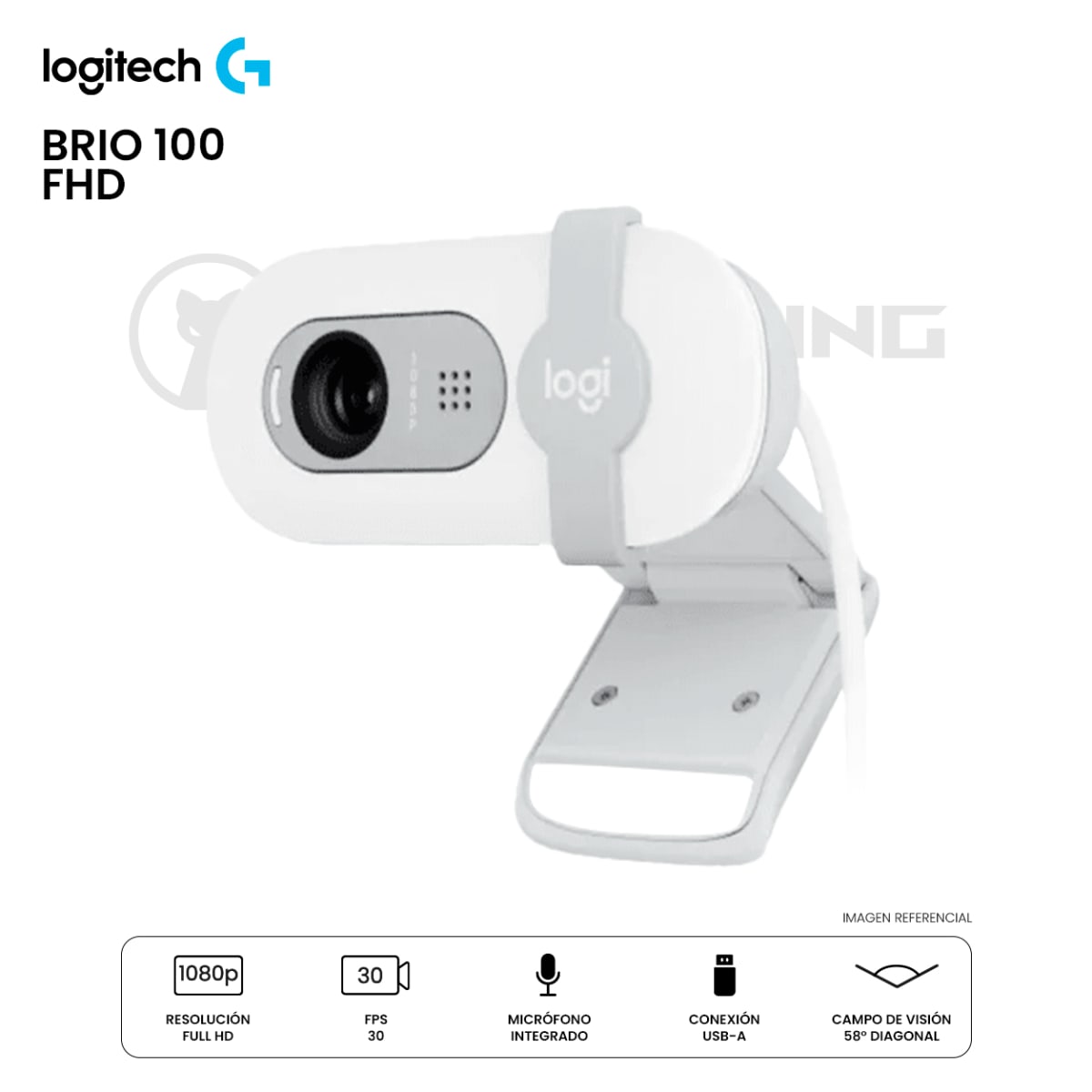 CAMARA WEB LOGITECH BRIO 100 USB FHD WHITE