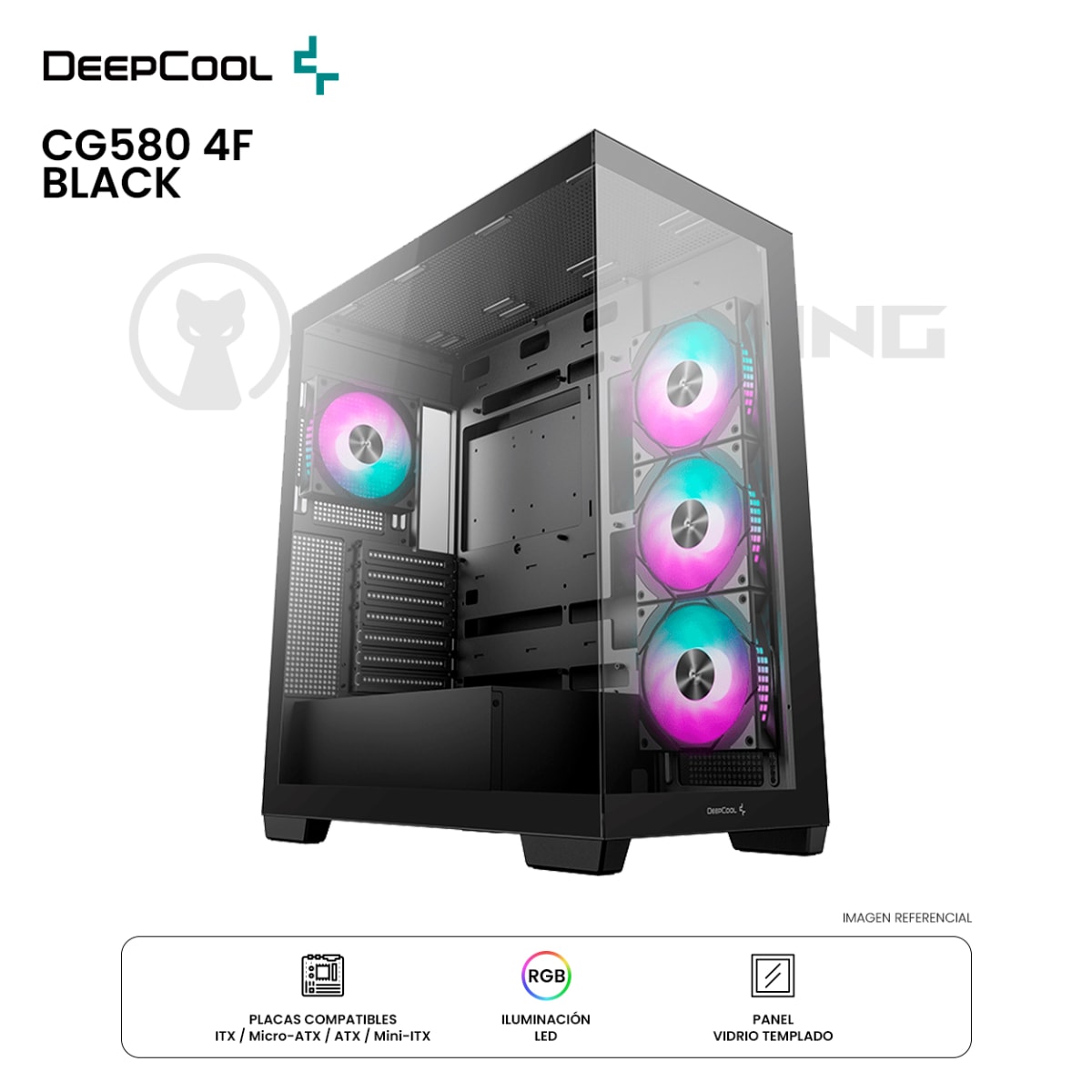 CASE DEEPCOOL CG580 4F LED-RGB ATX BLACK