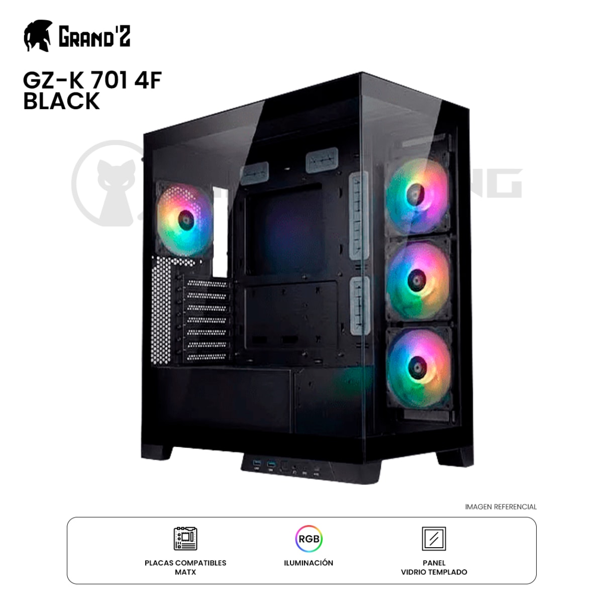 CASE GRAND'Z GZ-K 701 RGB 4F MATX BLACK