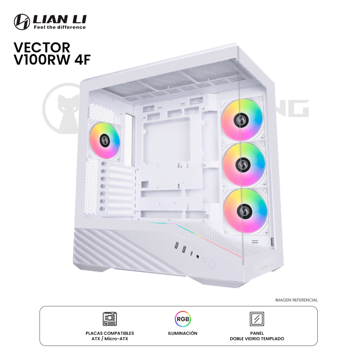 CASE LIAN LI VECTOR V100RW ARGB 4F ATX WHITE