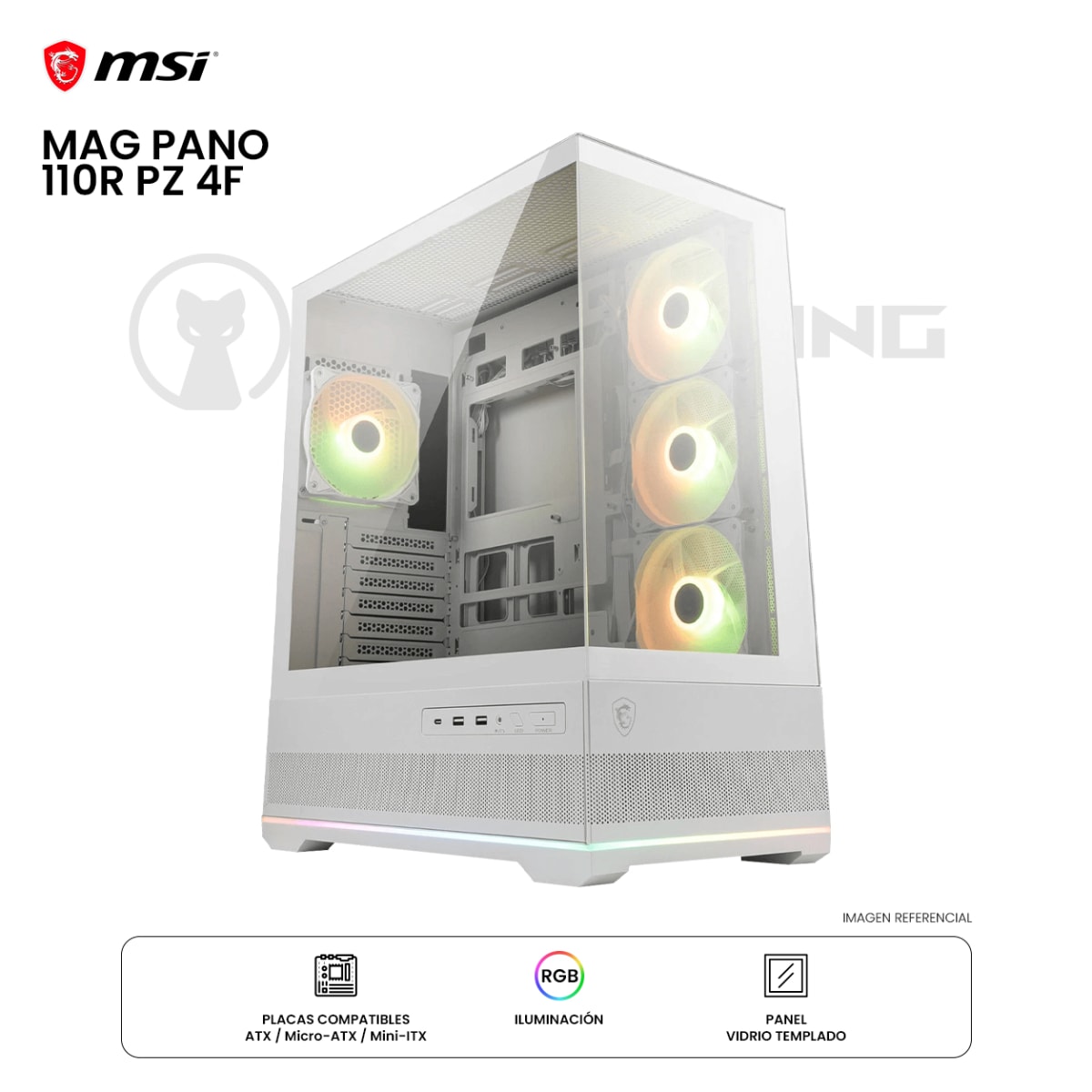 CASE MSI MAG PANO 110R PZ ARGB 4F ATX WHITE