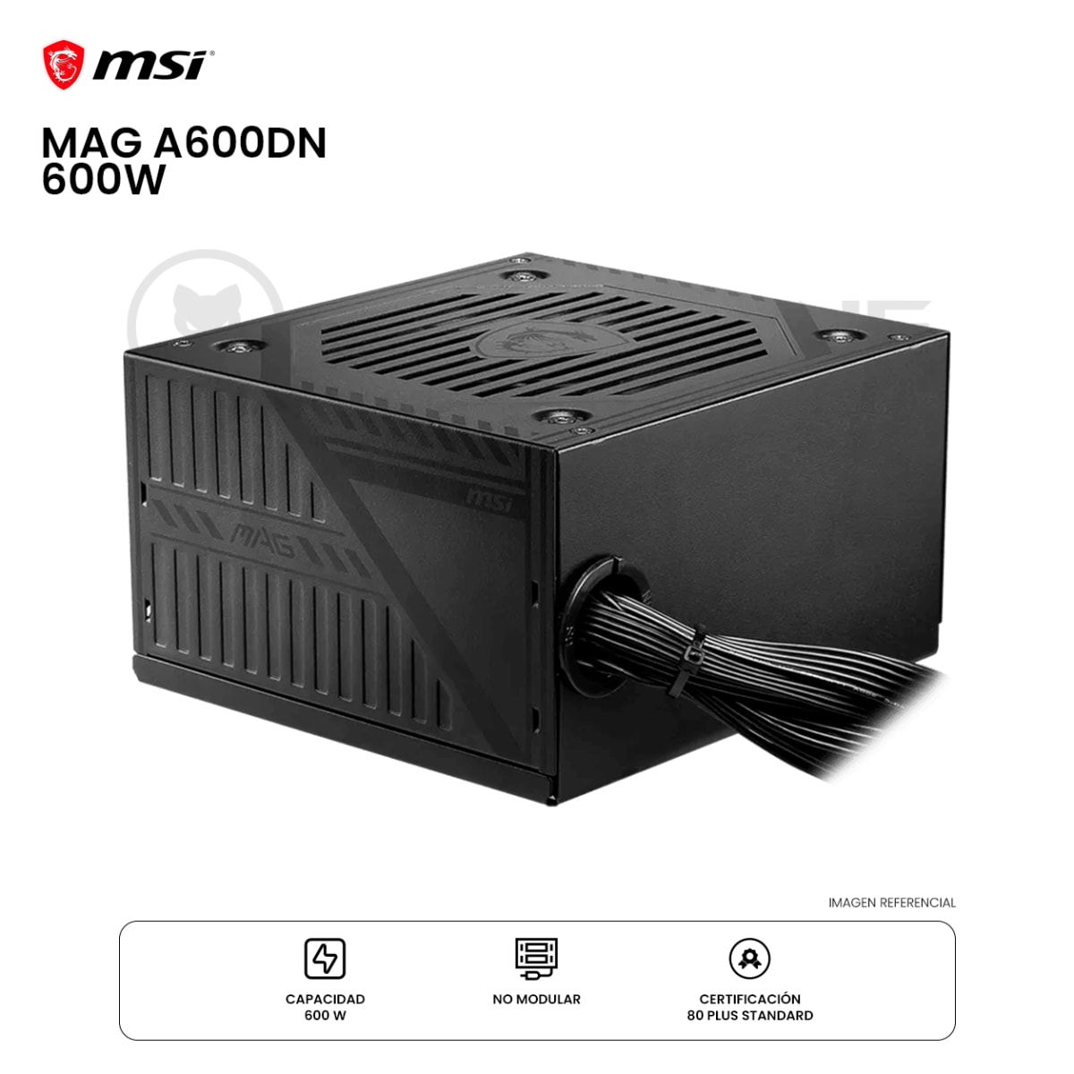 FUENTE DE PODER MSI MAG A600DN 600W ATX 80 PLUS WHITE