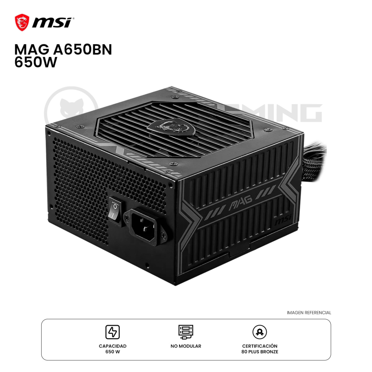 FUENTE DE PODER MSI MAG A650BN 650W ATX 80 PLUS BRONZE