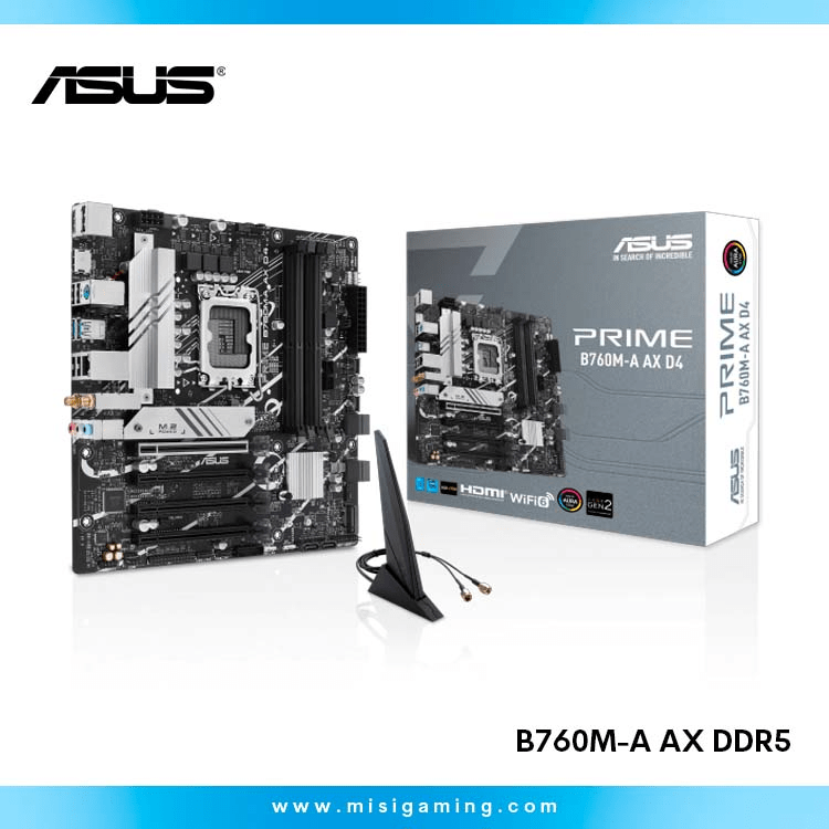 PLACA MADRE ASUS PRIME B760M-A AX MATX WIFI6 LGA1700 DDR5
