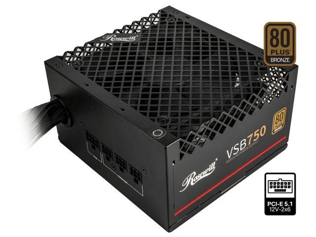 FUENTE DE PODER ROSEWILL VSB750 750W ATX 80 PLUS BRONZE SEMI MODULAR