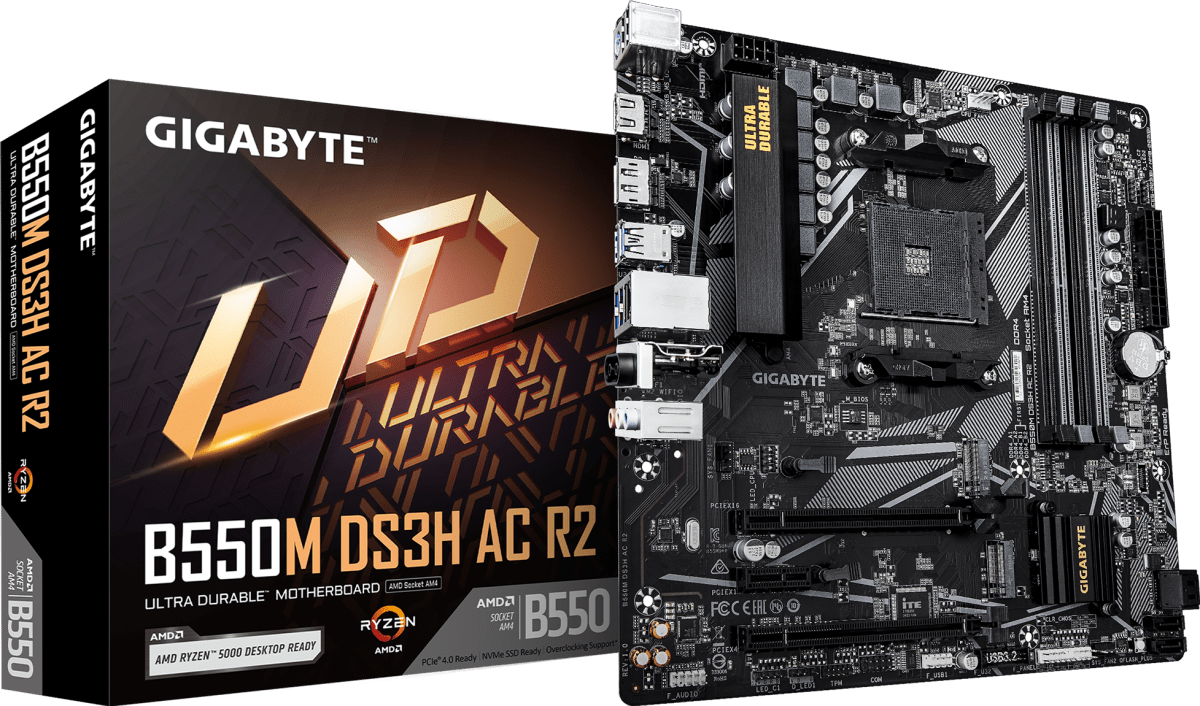 PLACA MADRE GIGABYTE B550M DS3H AC R2 MATX AM4 DDR4