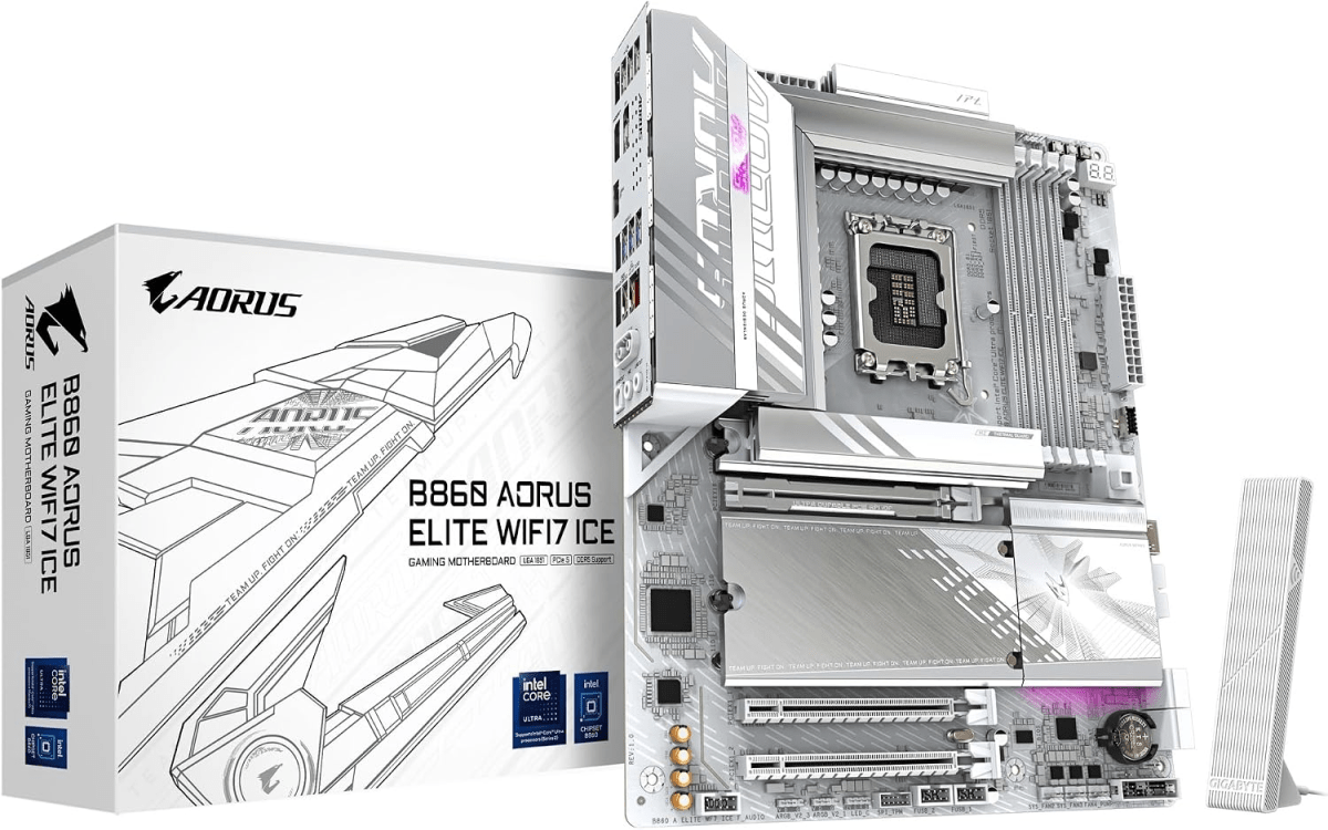 PLACA MADRE GIGABYTE B860 AORUS ELITE WIFI7 ICE ATX LGA1851 DDR5
