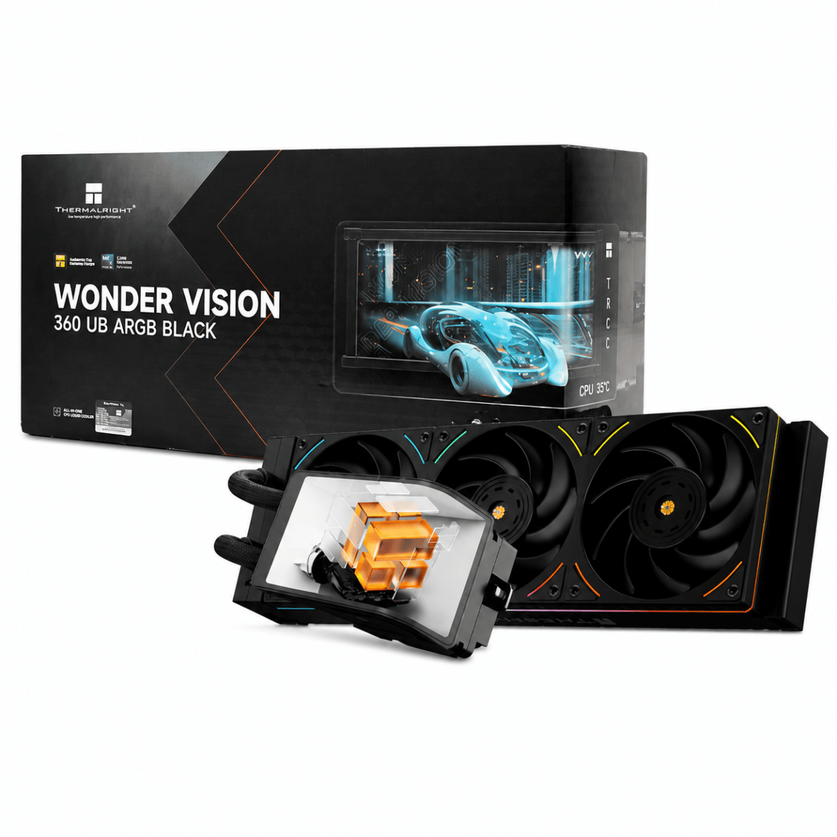 REFRIGERACION LIQUIDA AIO THERMALRIGHT WONDER VISION 360 UB ARGB 360MM C/PANTALLA 2K BLACK