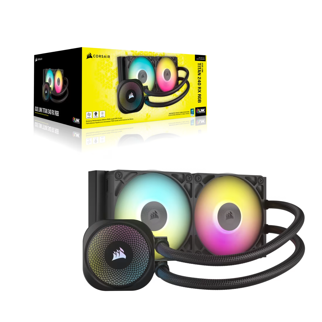 REFRIGERACION LIQUIDA AIO CORSAIR ICUE LINK TITAN 240 RX RGB 240MM BLACK
