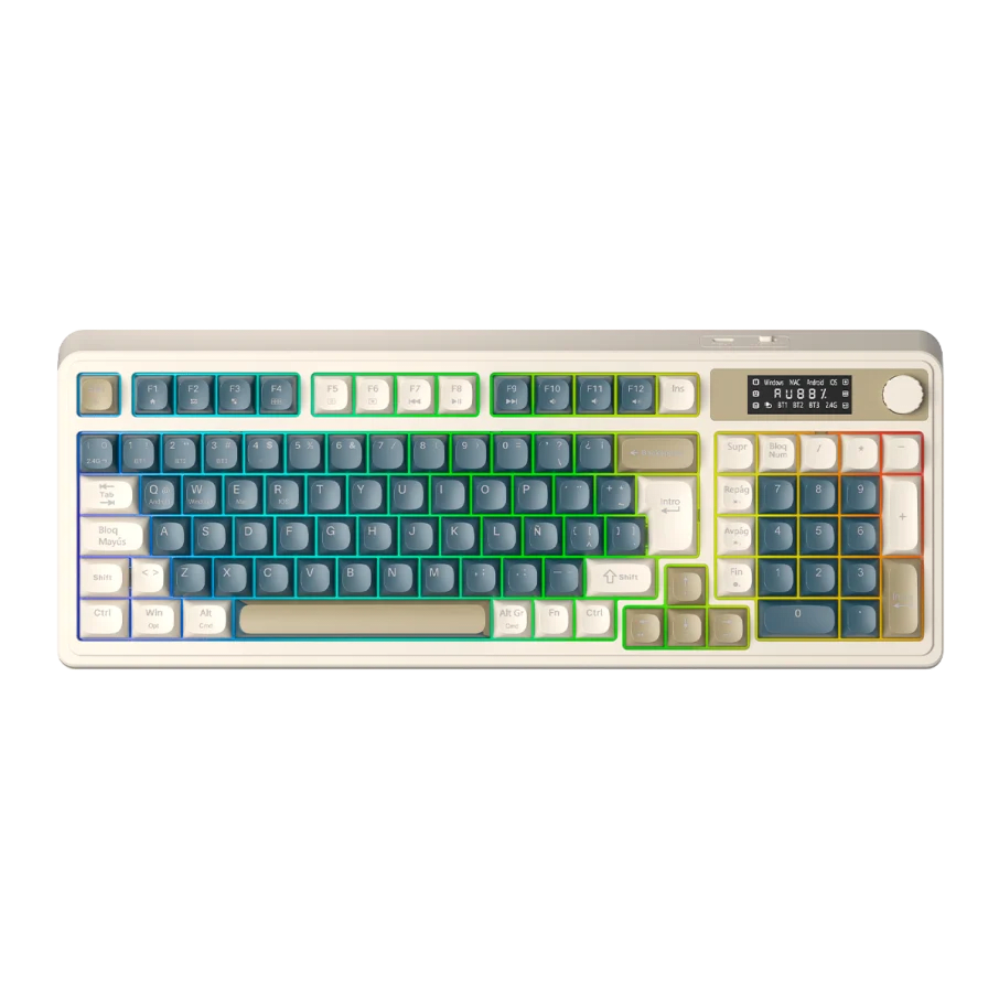 TECLADO DE MEMBRANA AULA S99PRO RGB DONGLE BLUETOOTH 95% ESP GREY