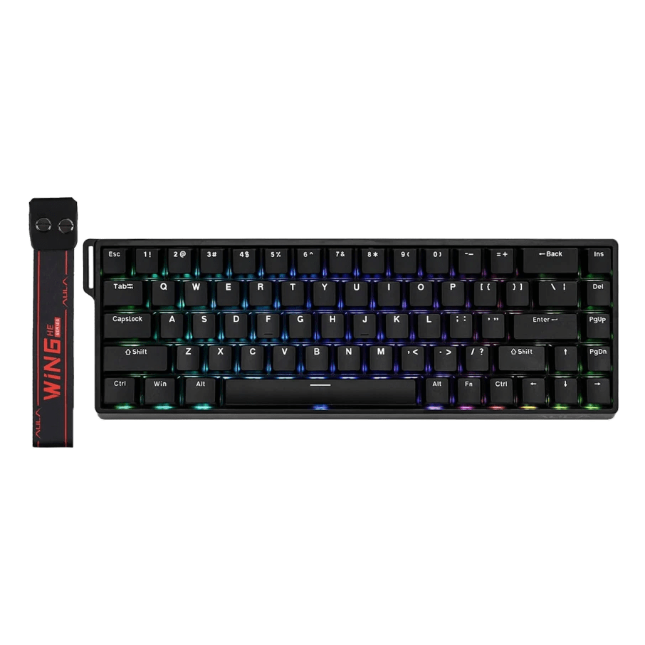TECLADO MAGNETICO AULA WIN68HE RGB CABLEADO 65% INGLES (SW-MAGNETIC) BLACK
