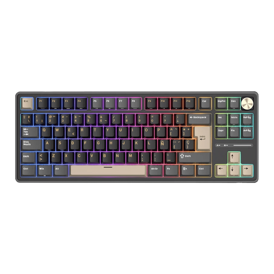 TECLADO MECANICO ROYAL KLUDGE RK-R87PRO RGB CABLEADO 80% ESP (SW-CREAMY) PHANTOM