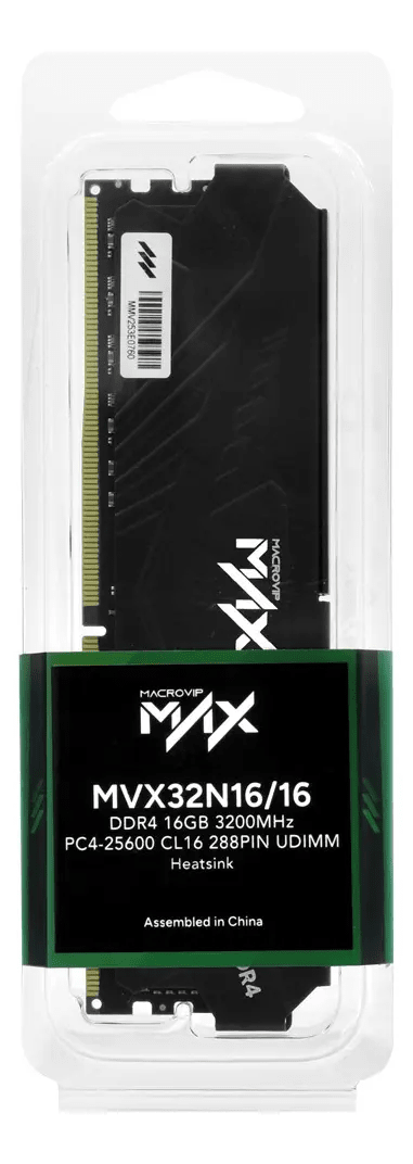 MEMORIA RAM MACROVIP MAX 16GB 3200MHZ DDR4 BLACK