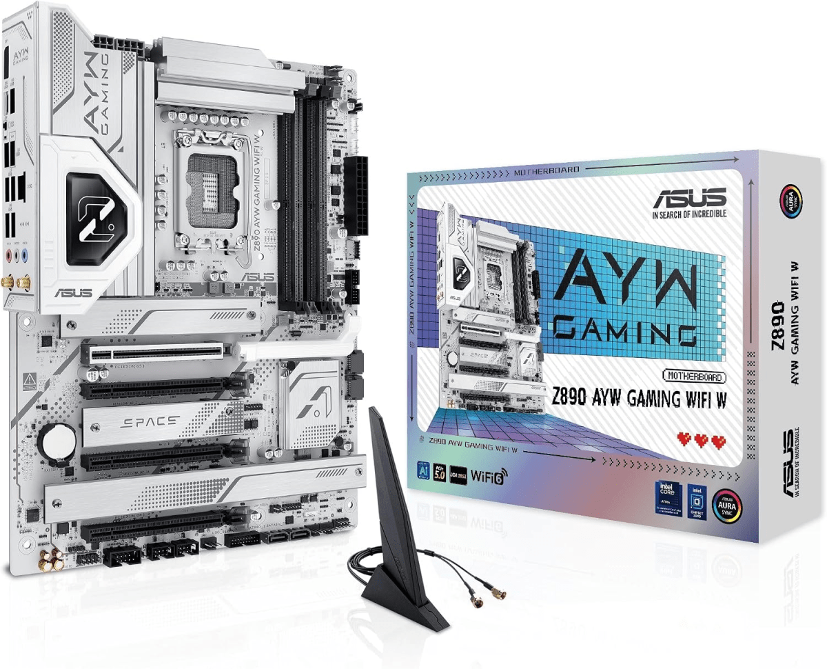 PLACA MADRE ASUS Z890 AYW GAMING WIFI W ATX  LGA1851 DDR5 WHITE