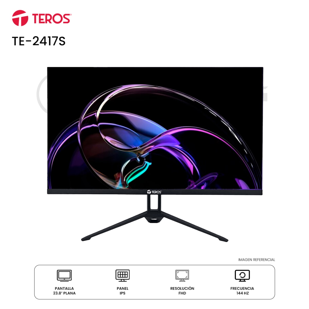 MONITOR TEROS TE-2417S 24'' IPS FHD 144HZ 1MS  PLANO