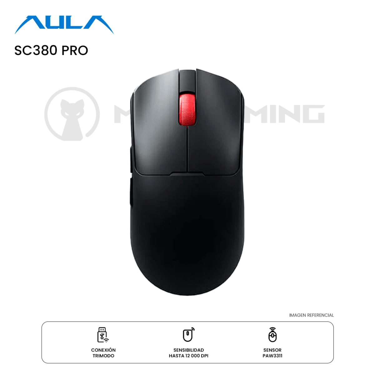 MOUSE AULA SC380 PRO DONGLE BLUETOOTH 12K DPI BLACK