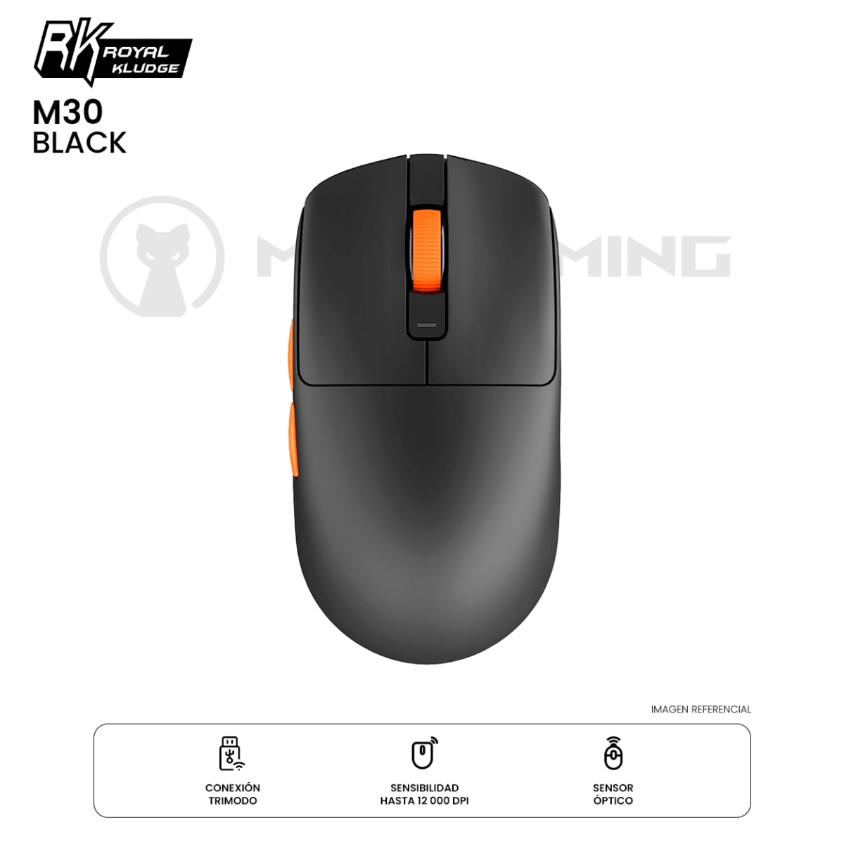 MOUSE ROYAL KLUDGE M30 DONGLE BLUETOOTH 12K DPI BLACK