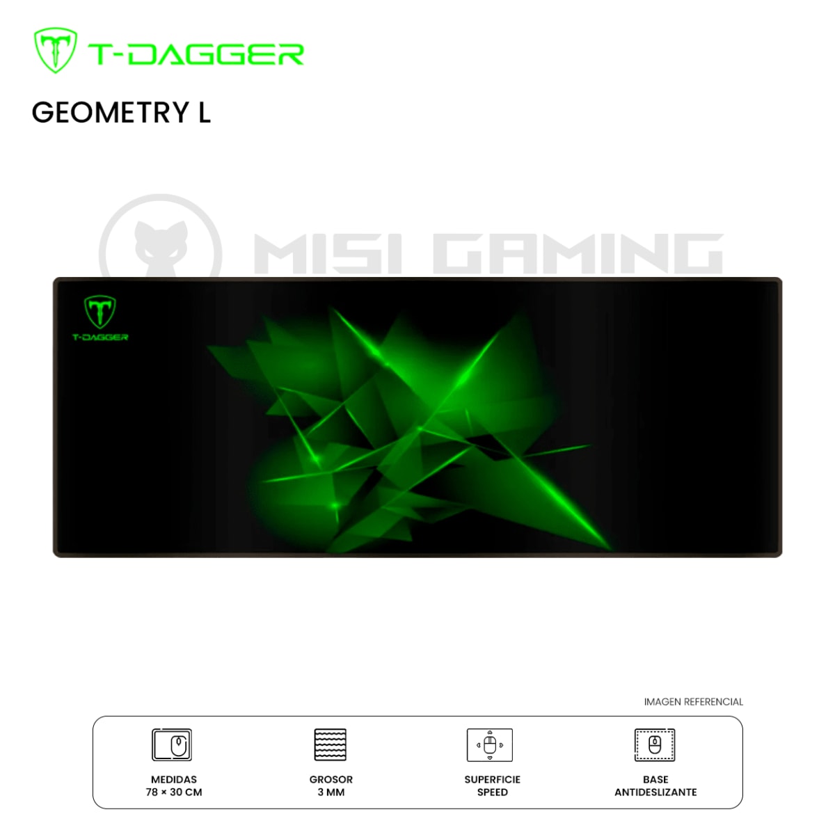 MOUSEPAD T-DAGGER GEOMETRY L 78x30CM