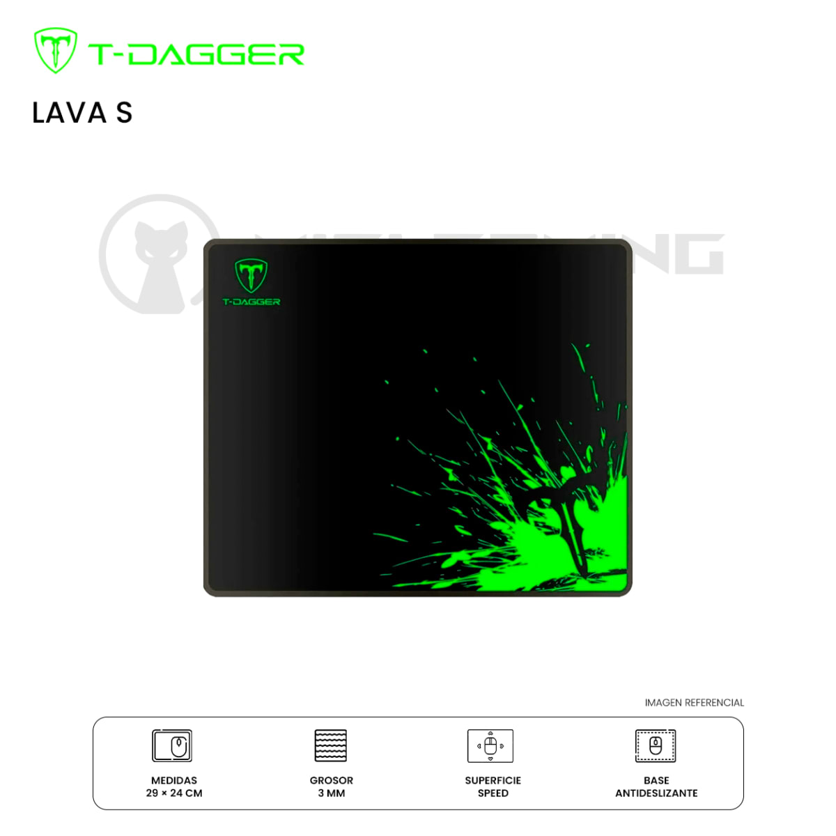 MOUSEPAD T-DAGGER LAVA S 29x24CM