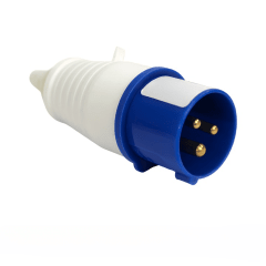 Enchufe Industrial Macho 3x32A W-M0332 220V-240V IP44 Azul