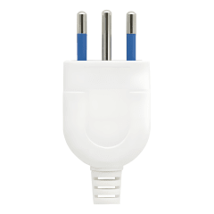 Enchufe Macho Plano Salida Recta 10A 2puerta+T Blanco WI-MP03 SEC