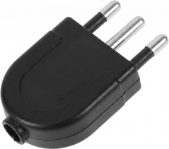 Enchufe Macho Plano Salida Recta 16A 2puerta+T Negro WI-MP12 SEC