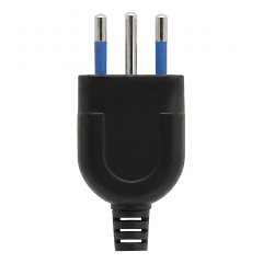 Enchufe Macho Plano Salida Recta 10A 2puerta+T Negro WI-MP03 SEC