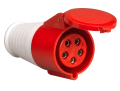 Enchufe Industrial Hembra 5x16A W-E0516 240V-415V IP44 Rojo