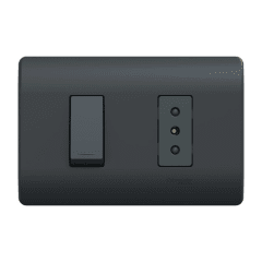 Enchufe + Interruptor Mixto Negro V-S0-3301 10A SEC
